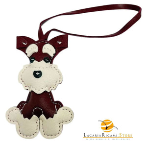 BAG CHARMS in EcoPelle - CANE 🐶 - Colore: BORDEAUX - by LacariaRicami.Store