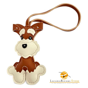BAG CHARMS in EcoPelle - CANE 🐶 - Colore: CUOIO - by LacariaRicami.Store