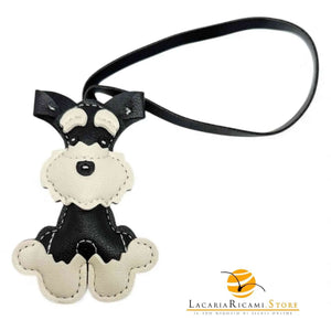 BAG CHARMS in EcoPelle - CANE 🐶 - Colore: NERO - by LacariaRicami.Store