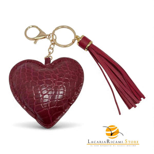 BAG CHARMS in EcoPelle - CUORE ♥️ - Colore: BORDEAUX - by LacariaRicami.Store
