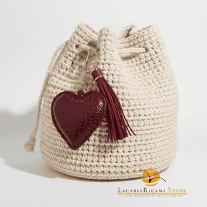 BAG CHARMS in EcoPelle - CUORE ♥️ - LacariaRicami.Store