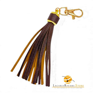 BAG CHARMS in EcoPelle - FIOCCO - Colore: MARRONE - by LacariaRicami.Store