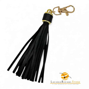 BAG CHARMS in EcoPelle - FIOCCO - Colore: NERO - by LacariaRicami.Store