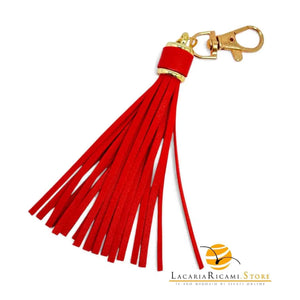BAG CHARMS in EcoPelle - FIOCCO - Colore: ROSSO - by LacariaRicami.Store