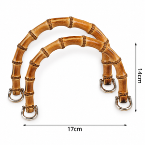 MANICI Bamboo 17X14 Cm - Colore: BRUCIATO - AGGANCIO ARGENTO OVALE - by LacariaRicami.Store