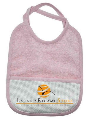 BAVAGLINO Spugna con Tela Aida RICAMABILE 20x19 ROSA - LacariaRicami.Store