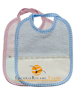 BAVAGLINO con Tela Aida RICAMABILE Orsetto 20x17cm - - LacariaRicami.Store