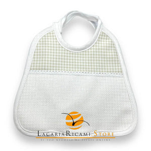 BAVAGLINO con Tela Aida RICAMABILE 21×20 JERSEY QUADRETTI - - LacariaRicami.Store