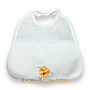 BAVAGLINO con Tela Aida RICAMABILE 21×20 JERSEY QUADRETTI - - LacariaRicami.Store