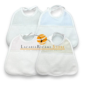BAVAGLINO con Tela Aida RICAMABILE 21×20 JERSEY QUADRETTI - - LacariaRicami.Store