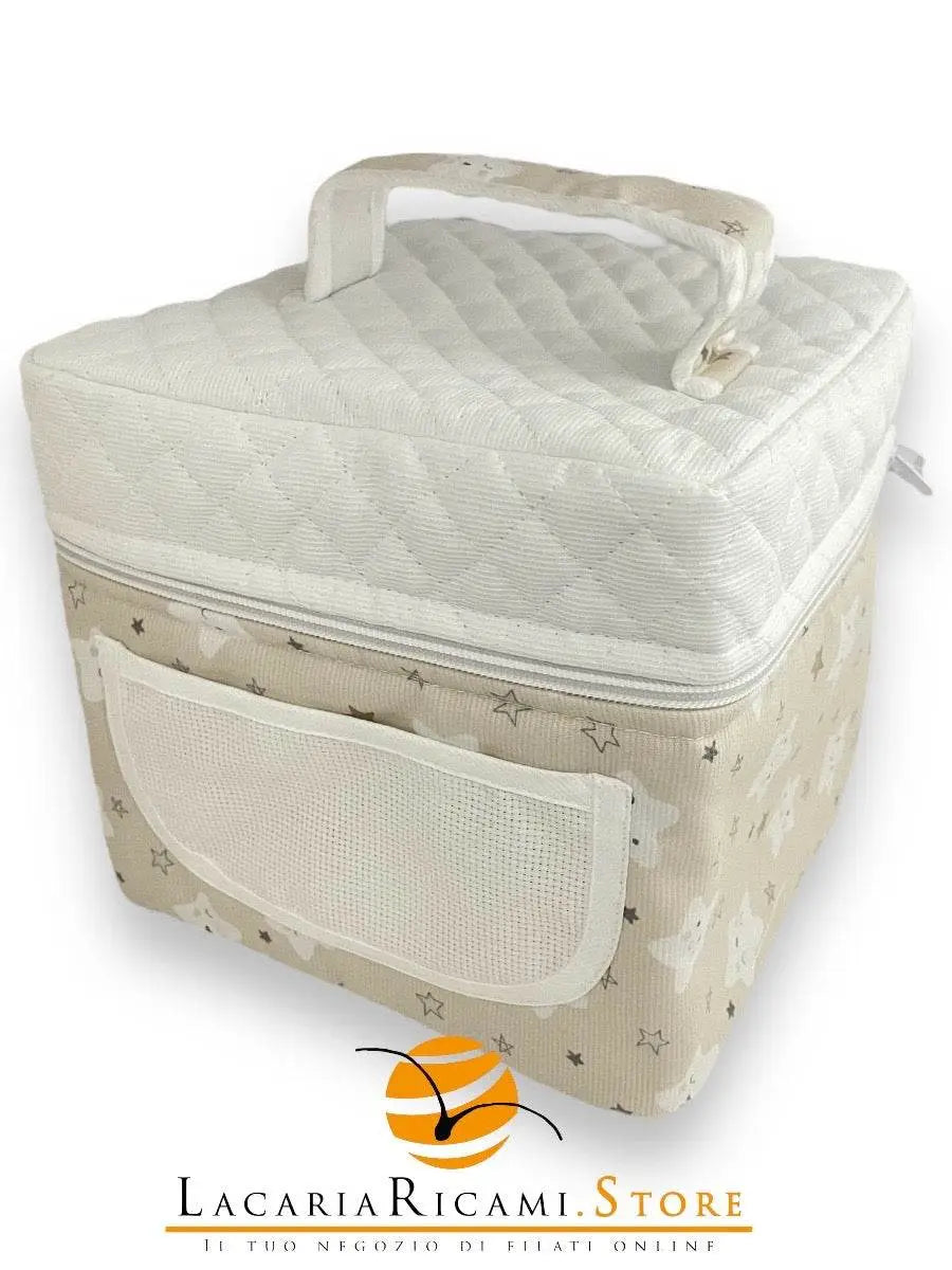 BEATY CASE Stella Smile per Neonato con Tela Aida 19x19x17cm - - LacariaRicami.Store