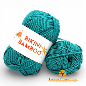 COTONE Bikini Bamboo - Tropical Lane - Colore: 0033 - VERDE MARE - by LacariaRicami.Store