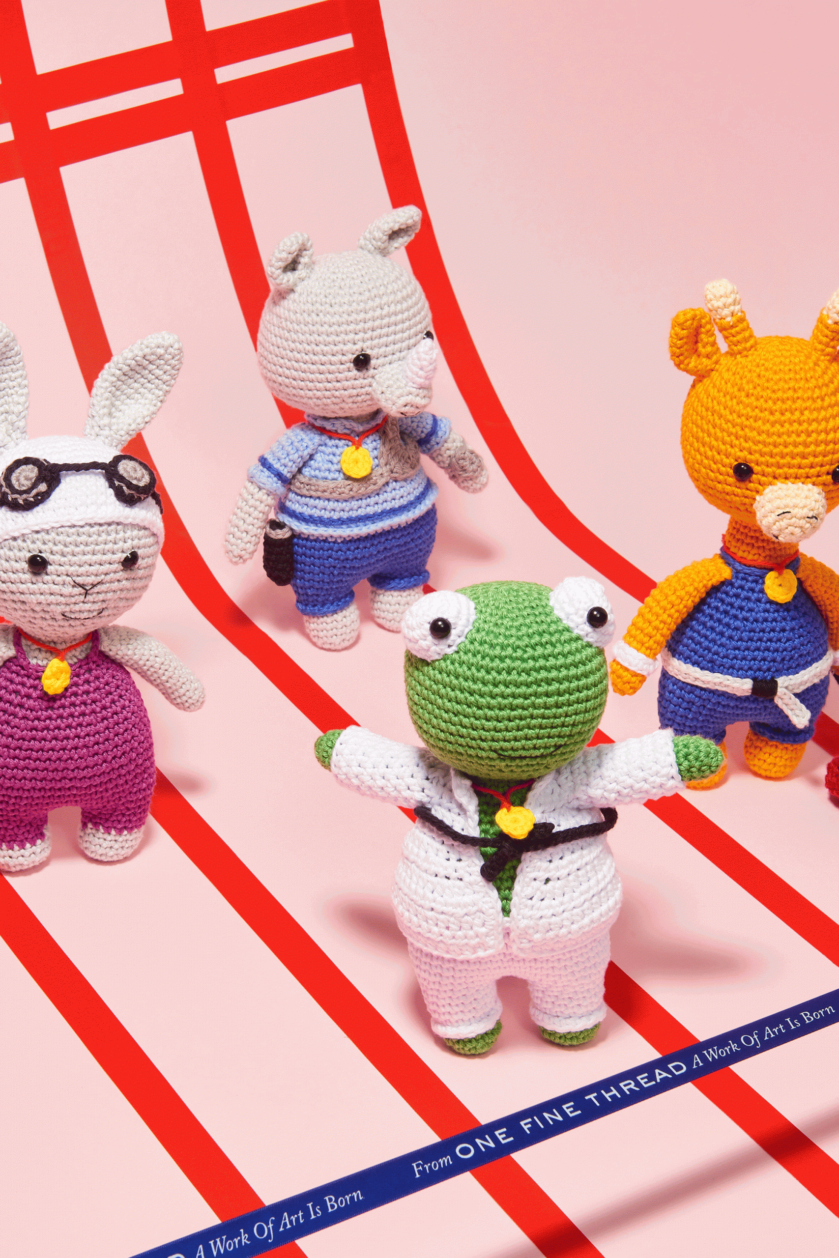 BOOK N°:18 - 5 Animaletti sportivi - DMC - - LacariaRicami.Store