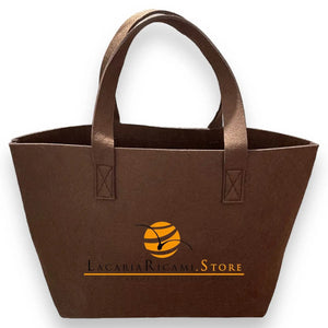 BORSA In Feltro 26x22x15 cm - Mas Srl - Colore: BF1.33 - MARRONE - by LacariaRicami.Store