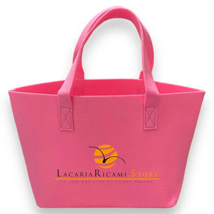 BORSA In Feltro 26x22x15 cm - Mas Srl - Colore: BF1.40 - ROSA BABY - by LacariaRicami.Store