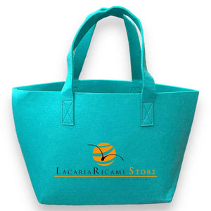 BORSA In Feltro 26x22x15 cm - Mas Srl - Colore: BF1.55 - TIFFANY - by LacariaRicami.Store
