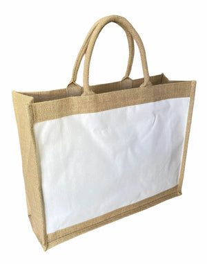 BORSA Juta Colorata - Colore: 46X37X14 - BIANCA - by LacariaRicami.Store