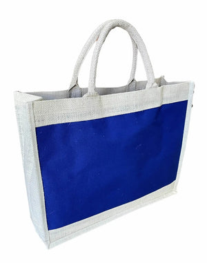 BORSA Juta Colorata - Colore: 46X37X14 - BLU - by LacariaRicami.Store