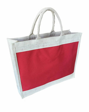 BORSA Juta Colorata - Colore: 46X37X14 - ROSSA - by LacariaRicami.Store