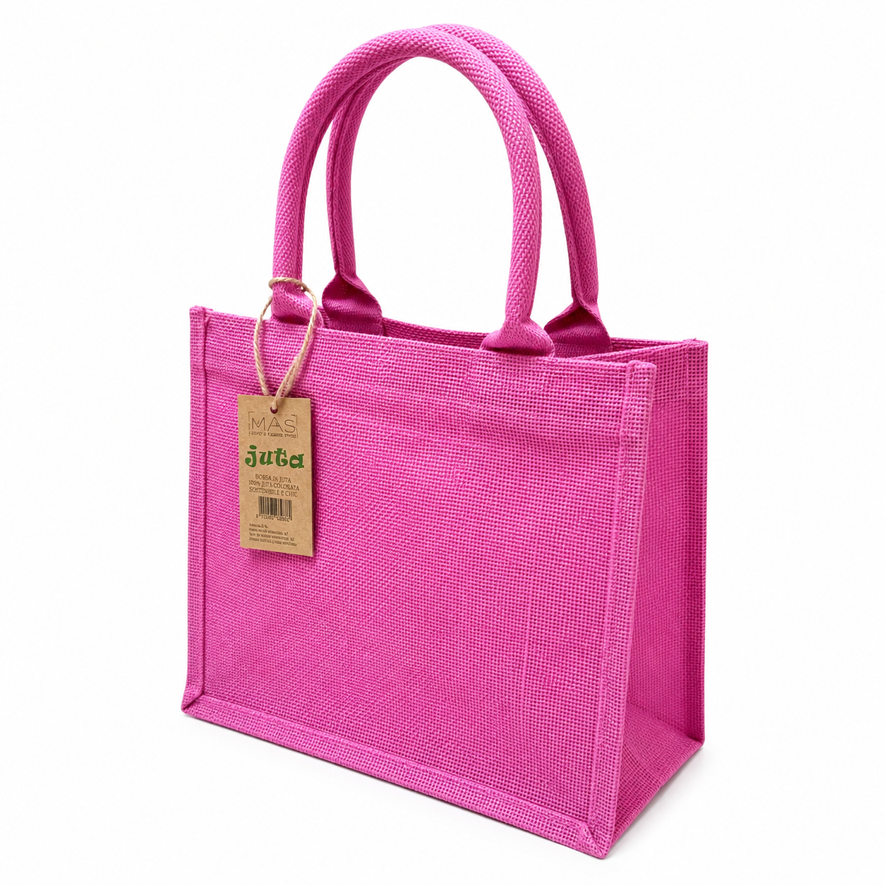 BORSA Juta Colorata - MAS Srl - Colore: 26x22x14 - FUXIA - by LacariaRicami.Store