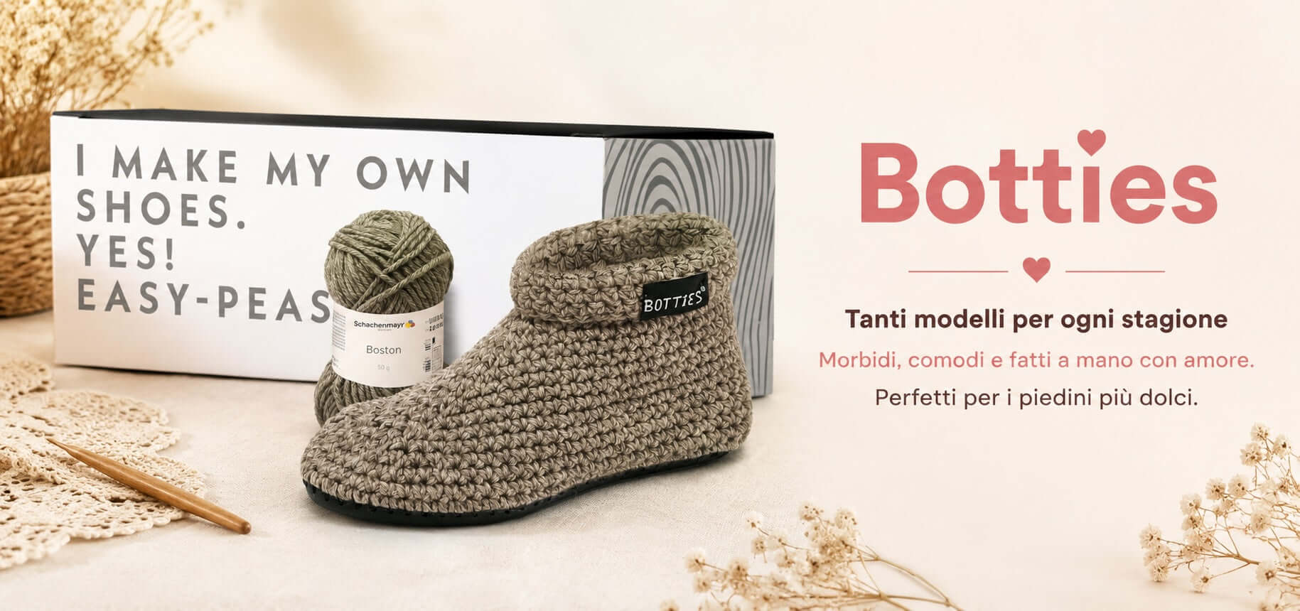 Botties e accessori per lavori a maglia e uncinetto