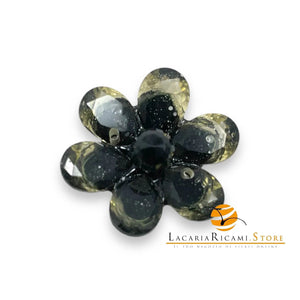BOTTONE Fiore 5222X - SandraB - Colore: 5222X-36 - 2.NERO - by LacariaRicami.Store