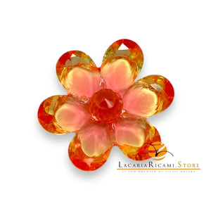 BOTTONE Fiore 5222X - SandraB - Colore: 5222X-36 - 4.ARANCIO - by LacariaRicami.Store
