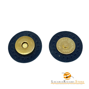 Chiusura magnetica in ecopelle cucibile per borse - Tondo | MAF Accessories - Colore: 13052-07 - BLU SCURO - by LacariaRicami.Store