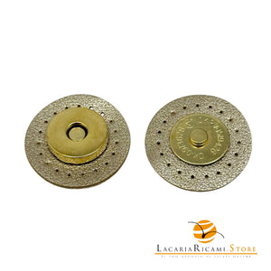 Chiusura magnetica in ecopelle cucibile per borse - Tondo | MAF Accessories - Colore: 13052-08 - ORO - by LacariaRicami.Store