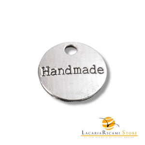 Bottone HANDMADE In Metallo - Colore: TONDO 14mm - ARGENTO - by LacariaRicami.Store