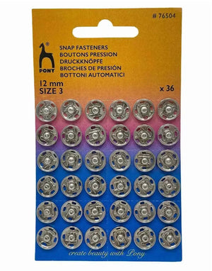 BOTTONI AUTOMATICI IN OTTONE A STRAPPO - Pony - Colore: NICKEL – 12 mm - by LacariaRicami.Store