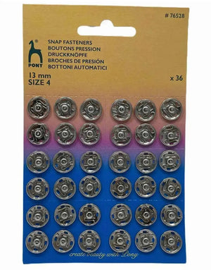 BOTTONI AUTOMATICI IN OTTONE A STRAPPO - Pony - Colore: NICKEL – 13 mm - by LacariaRicami.Store