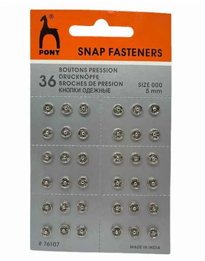 BOTTONI AUTOMATICI IN OTTONE A STRAPPO - Pony - Colore: NICKEL - 5 mm - by LacariaRicami.Store