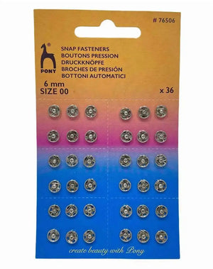 BOTTONI AUTOMATICI IN OTTONE A STRAPPO - Pony - Colore: NICKEL - 6 mm - by LacariaRicami.Store