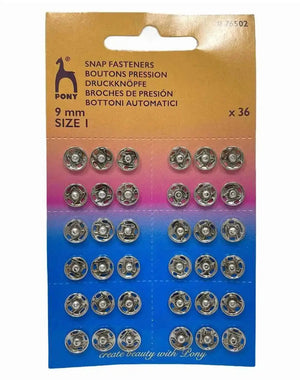 BOTTONI AUTOMATICI IN OTTONE A STRAPPO - Pony - Colore: NICKEL – 9 mm - by LacariaRicami.Store