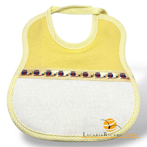 BAVAGLINO con Tela Aida RICAMABILE 20x22 - Colore: GIALLO - by LacariaRicami.Store