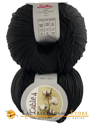Cotone Cablé 4 - Silke - 07 - NERO - LacariaRicami.Store
