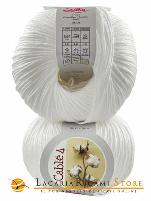 Cotone Cablé 4 - Silke - 08 - BIANCO - LacariaRicami.Store