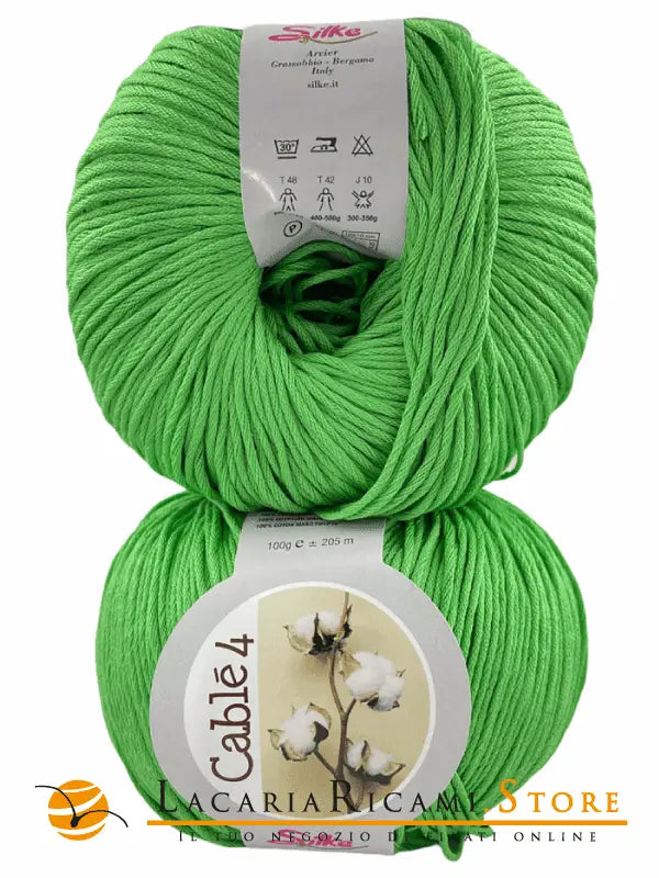 Cotone Cablé 4 - Silke - 26 - VERDE MELA - LacariaRicami.Store