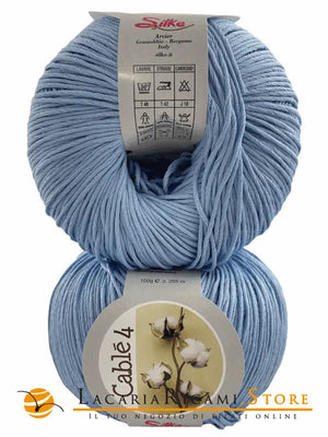 Cotone Cablé 4 - Silke - 910 - CIELO - LacariaRicami.Store