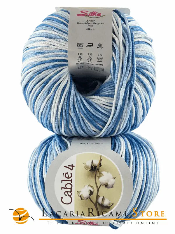 Cotone Cablé 4 Sfumato - Silke - 810 - CELESTE SFUMATO - LacariaRicami.Store