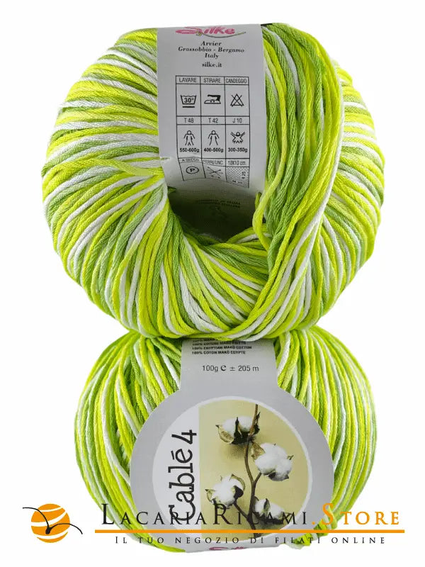 Cotone Cablé 4 Sfumato - Silke - 811 - VERDE/GIALLO SFUMATO - LacariaRicami.Store