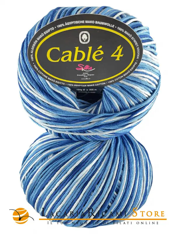 Cotone Cablé 4 Sfumato - Silke - 821 - BLU SFUMATO - LacariaRicami.Store