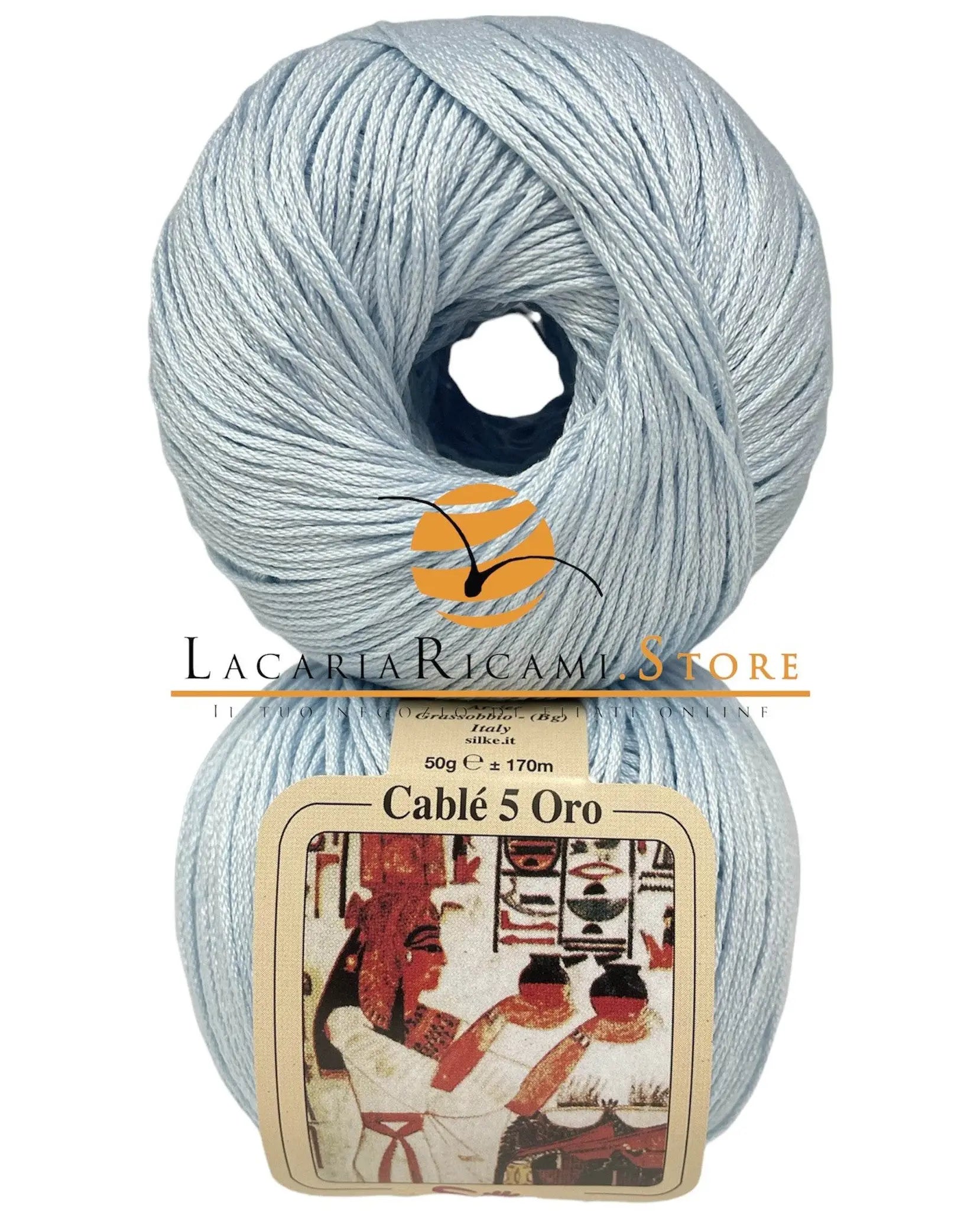Cotone CABLE' 5 ORO - Silke - 02 - AZZURRO - LacariaRicami.Store