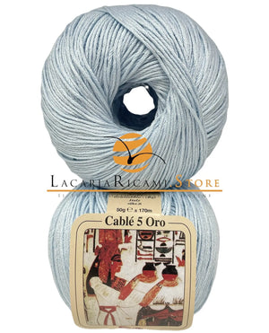Cotone CABLE' 5 ORO - Silke - 02 - AZZURRO - LacariaRicami.Store