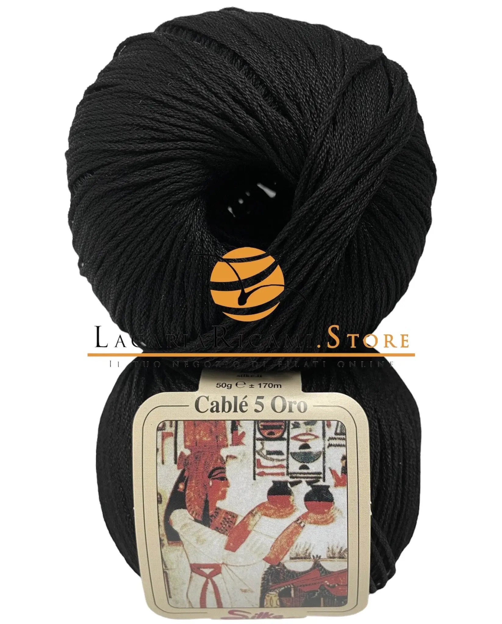 Cotone CABLE' 5 ORO - Silke - 07 - NERO - LacariaRicami.Store
