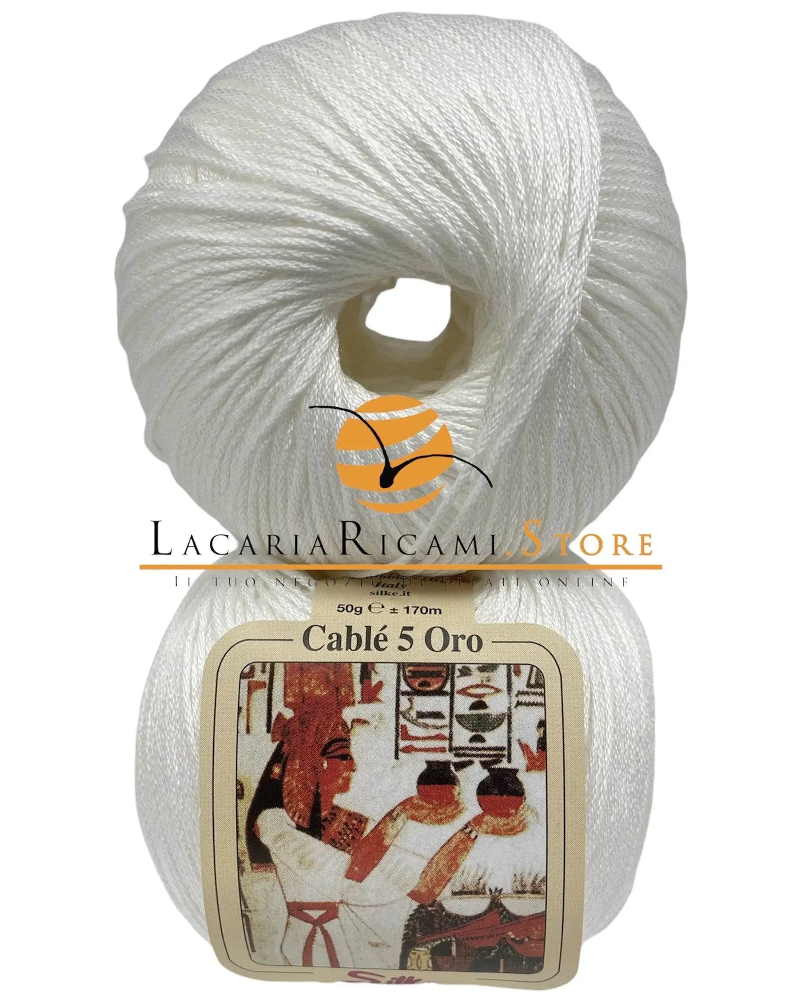 Cotone CABLE' 5 ORO - Silke - 08 - BIANCO - LacariaRicami.Store