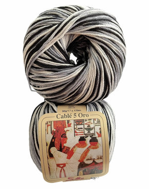 Cotone Cablé 5 Oro Sfumato - Silke - 110 - BIANCO/GRIGIO/NERO SFUMATO - LacariaRicami.Store