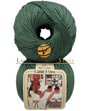Cotone CABLE' 5 ORO - Silke - 135 - VERDE PINO - LacariaRicami.Store