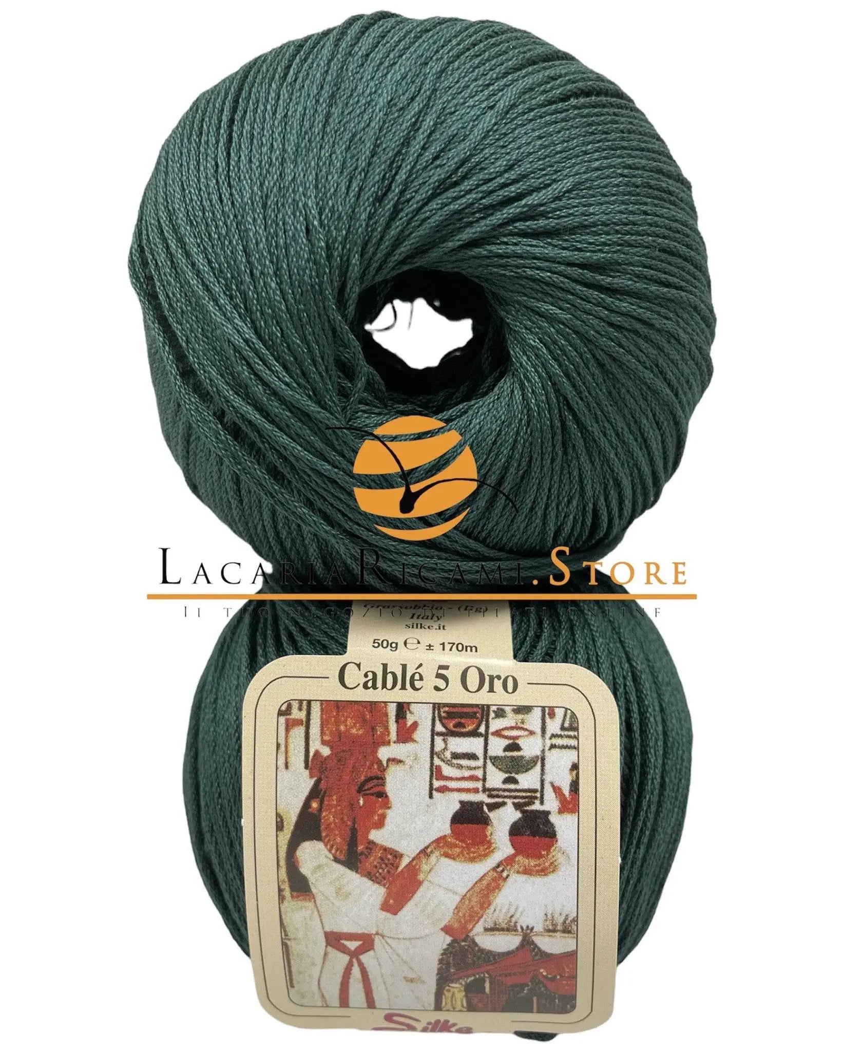 Cotone CABLE' 5 ORO - Silke - 17 - VERDE BOTTIGLIA - LacariaRicami.Store